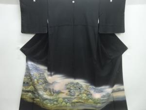 作家物　金彩寺院風景模様留袖（比翼付き）